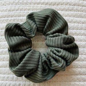 Green Ruffled Scrunchie